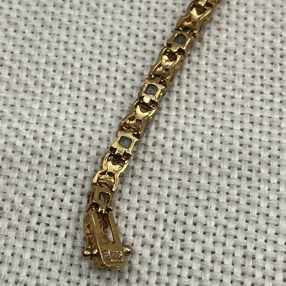 ✨ Vintage Sterling Silver & Gold-Plated Blue Gemstone Bracelet - Picture 12 of 16